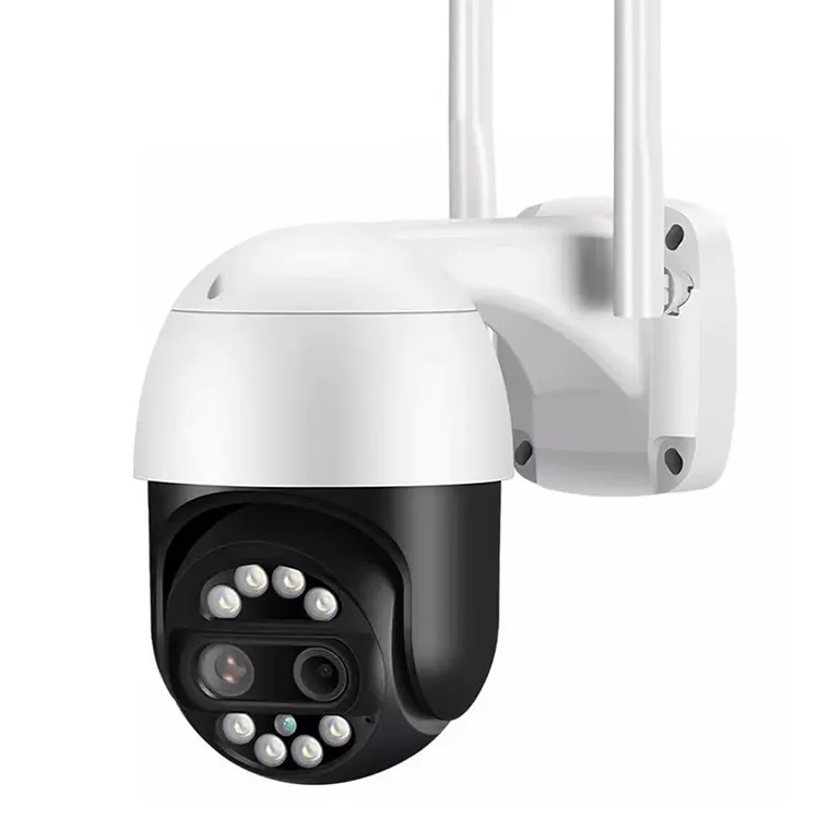 4MP iCsee çift lens 360 kablosuz WIFI güvenlik kamerası otomatik izleme kameraları ptz