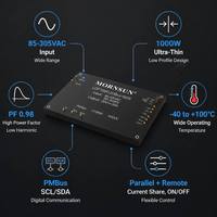 Module d'alimentation AC-DC ultra-mince MORNSUN LBF1000-13Bxx-NS 1000W, sortie unique LED, entrée 85-305VAC, 28V 48V PMBus UL62368