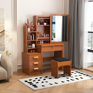 Bàn trang điểm với gương hiện đại màu trắng gỗ đơn giản gỗ bàn trang điểm thiết kế - Product Image 2