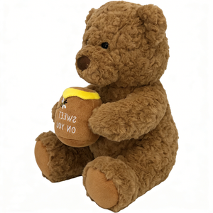 Oso de Peluche Marrón Personalizado con Tarro de Miel Bordado, Animal de Peluche de 31cm-50cm, Unisex, Regalo para el Día de San Valentín - Product Image 4