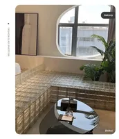 Ultra-white Solid Glass Brick Modern Float Glass Transparent square Partition Wall for Household Entrance Bathroom