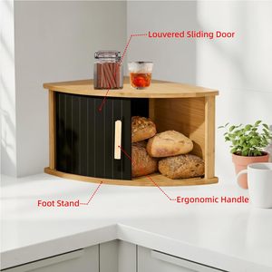 Kitchen Countertop <b>Corner</b> Double-Layer Bread Box with Large Capacity Can Be Installed <b>Cabinet</b> for Homemade Bread Storage - Product Image 1