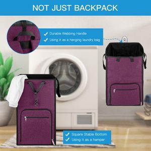 Sac de transport pliable pour linge sale, idéal pour les dortoirs universitaires – Panier à linge portable - Product Image 3