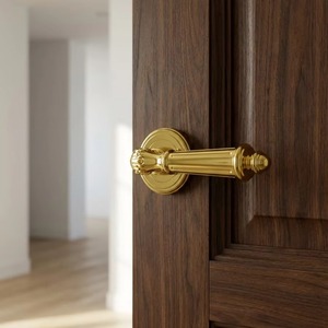 Manija de Puerta Dorada Brillante con Diseño Simétrico para Entrada de Apartamentos y Hoteles, Mecanismos de Cerradura y Herrajes - Product Image 5