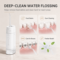 Faltbarer Elektrischer Aufladbarer Tragbarer Wasserflosser Kabellos IPX7 Wasserdicht Zahnpflege 1600mAh Akku 180ml Wassertank