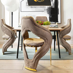 Silla de comedor de tela de terciopelo con Base de acero inoxidable moderna, sillas de comedor de restaurante doradas para fiesta de Hotel en casa - Product Image 2