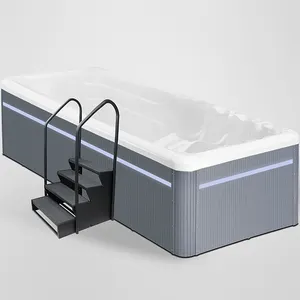 Escalón de spa de aluminio de 4 capas, alta calidad, con pasamanos, para natación al aire libre, spa