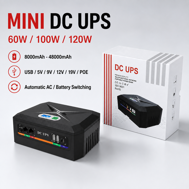 20800mAh Mini DC UPS Backup Power Supply 60W 100W 120W USB POE 5V 9V 12V 19V for Router Modem Security System
