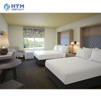 Ensembles de chambre d'hôtel exécutifs modernes en bois massif Holiday Inn Express IHG avec panneau de salle à manger pour lits King et Queen