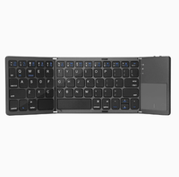Keyboard Nirkabel Ultra Tipis Mini 2.4Ghz dengan Keypad Numerik, Keyboard Lipat untuk Perjalanan, Tablet Laptop, Operasi Mekanis