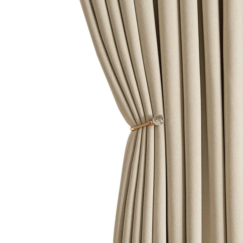 High Quality Solid Color Blackout Curtains for Bedroom Home Decor Linen Drapes Thermal Insulating Custom Curtain Linen