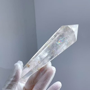 Bâtonnet <span class=keywords><strong>de</strong></span> quartz clair naturel poli, pointe <span class=keywords><strong>de</strong></span> <span class=keywords><strong>cristal</strong></span> <span class=keywords><strong>de</strong></span> <span class=keywords><strong>roche</strong></span>, tour <span class=keywords><strong>de</strong></span> 10-15 cm, haute qualité pour la guérison Reiki et la méditation, vente en gros - Product Image 2