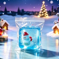 Jouet anti-stress en caoutchouc souple en forme de bonhomme de neige de Noël, style influenceur, bloc carré à rebond lent avec orifices de ventilation