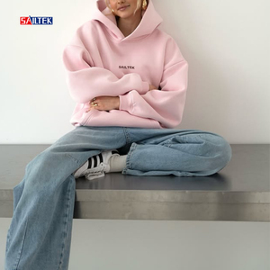 Fabricante de Hoodies Streetwear Personalizados Atacado Moda Tricotada <span class=keywords><strong>Hoodie</strong></span> Azul Feminino de Alta Qualidade Pullover Designer <span class=keywords><strong>Hoodie</strong></span> Pesado - Product Image 3
