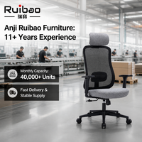 Chaise de bureau ergonomique de qualité certifiée en gros avec accoudoirs 3D réglables et soutien lombaire flexible pour le bureau à domicile