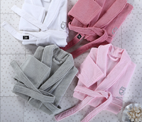 Peignoir en coton tissé 100% pour femmes et hommes, été/printemps, respirant, séchage rapide, longueur intégrale