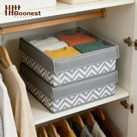 Boîte de rangement pliable pour vêtements et articles divers, grande capacité, en tissu rayé ondulé avec couvercle
