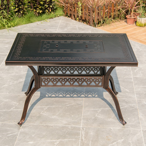 <strong>European</strong> Style Outdoor Cast Aluminum Single Table Barbecue Dining Table for Courtyard Villa Garden Electric Carbon <strong>Grill</strong> Table - Product Image 1