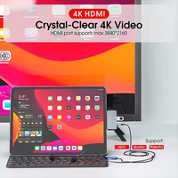 USB-C Hub 4-in-1 mit HD 4K 30Hz, 3.5 Audio AUX, PD100W Aufladen, USB 3.0 Port für PAD/Telefon/Laptop Typ-C Hub auf Lager