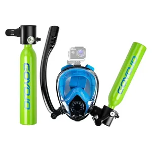 Meilleures ventes GOYOJO Mini-bouteille de plongée sous-marine en aluminium, masque de plongée, cylindre d'oxygène haute pression 0,5 L - 2 pièces pour la respiration sous-marine - Product Image 1
