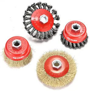 Copper Plated Wire Brush Steel Cup Wire Brush Cleaning Cup Crimped Brush