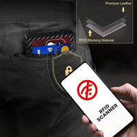 Portefeuille compact en métal anti-RFID, en cuir microfibre, avec fermeture à bouton, style bifold, fenêtre pour carte d'identité, fente pour espèces à accès rapide, minimaliste