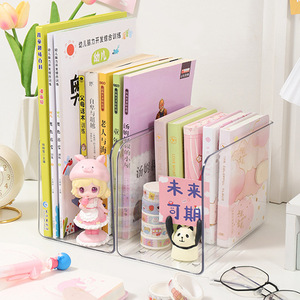 Transparent Desk Book Stand Acrylic Storage Box Document Organizer For Student Office Use - Product Image 1