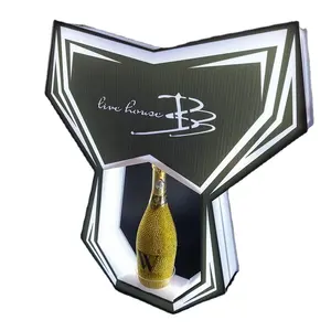 Bouteille de champagne en plastique acrylique en forme de diamants, vente en gros, vin éclairé par LED, présentoir de présentateur sexuel pour boîte de nuit