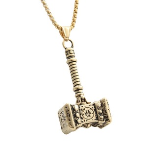 Pendentif marteau Thor en acier inoxydable, collier pour homme, style rétro punk, design géométrique, bijoux cadeau 280280 - Product Image 3