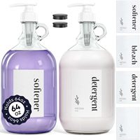 Distributeur de lessive en verre Homesphere de 64 oz avec pompe et couvercle pour adoucissant textile, savon liquide