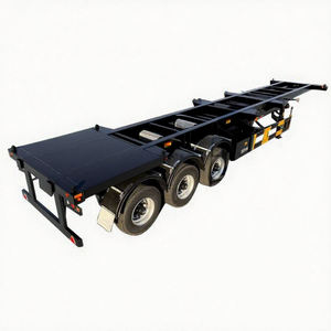 3 Axle Shipping Container Skeleton 40 Foot 45 ft Gooseneck Skeletal Chassis Semi Truck <b>Trailer</b> - Product Image 4