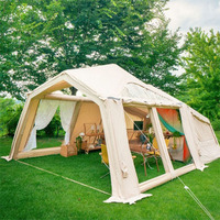 Tente gonflable pour 4 à 6 personnes - Une chambre à coucher, un salon, grande tente de camping |   Coupe-vent et imperméable pour l'extérieur