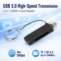Lector de Tarjetas USB 3.0 2 en 1, SD TF Micro SD, 5Gbps de Alta Velocidad, Chip GL3231, Mini Lector Portátil para Laptop, PC y Cámara