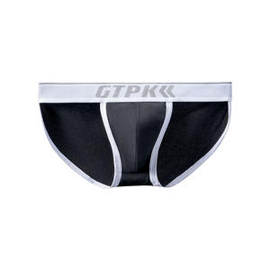 Logo personnalisé simple sexy gay sous-vêtements pour hommes respirant coton solide haute fourche slips boxeurs noirs taille basse slip pour <span class=keywords><strong>jeunes</strong></span> hommes - Product Image 4