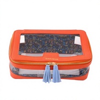 Sac de rangement de luxe moderne pour Mahjong, imperméable, pliable, transparent en PVC, style américain, avec fermeture éclair et poignée à franges, multicolore