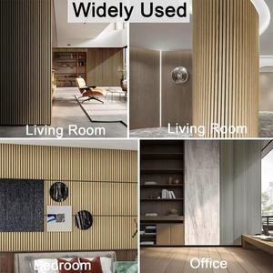 Panneaux acoustiques muraux à lattes SANYUAN modernes en MDF et polyester 2440mm*605mm, absorption acoustique hautement efficace, flexibles pour la maison et le bureau - Product Image 5