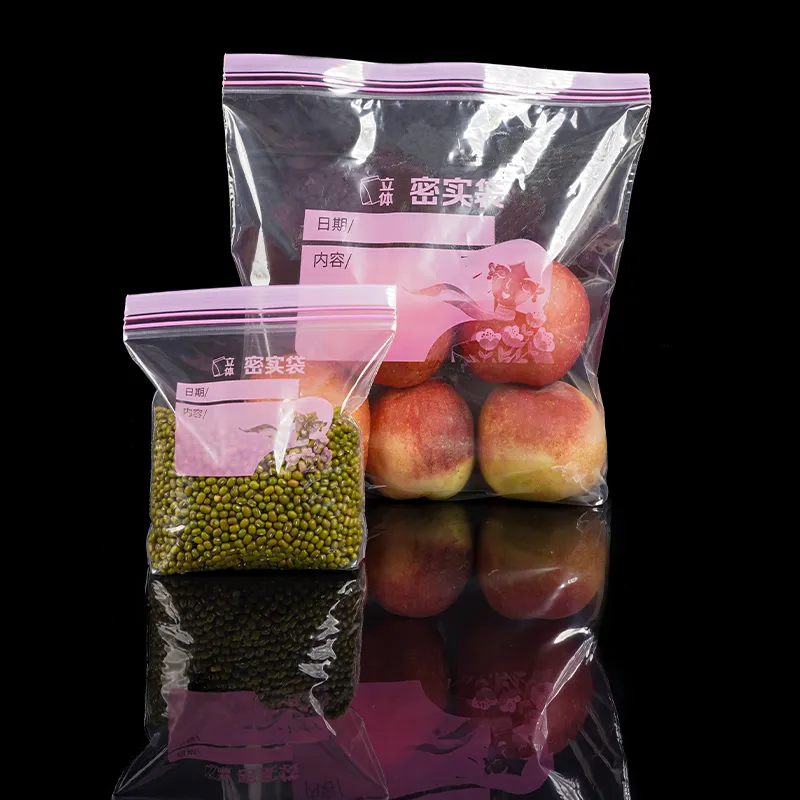 Anti-küf nem geçirmez ve taze tutma % şeffaf plastik torba yapışkan gıda ambalaj çanta ile