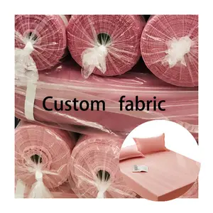 Kain microfiber warna kustom pabrik langsung 100% produk tekstil rumah dicelup untuk set tempat tidur