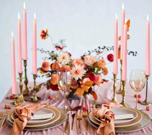 Bougies coniques roses Oshine de 10 pouces, sans gouttes, sans fumée, pour mariage, Noël et décoration intérieure - Product Image 2