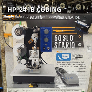 Máquina Codificadora de Cinta Eléctrica HP-241B de Bajo Precio, Semiautomática, para Botellas de Plástico, Papel de Aluminio, Fecha de Caducidad, Embalaje de Cartón - Product Image 3