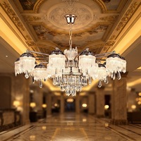 Lustre moderne en cristal personnalisé OEM ODM, vente en gros, petit modèle, abat-jour en verre artistique, éclairage de plafond LED à intensité variable, éclairage décoratif simple
