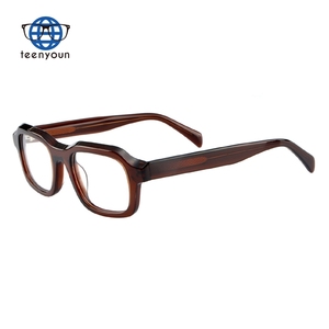 Teenyoun kacamata Retro asetat Pria Wanita, kacamata bingkai optik persegi macan tutul kualitas tinggi Logo kustom - Product Image 4