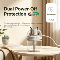 Humidificateur d'air portable 300 ml à brume évaporative, lampe de nuit, alimenté par USB, écologique, pour maison, voiture, bureau, design mignon chat