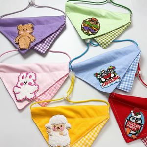 Yisi Pet Triangular Bibs Lattice Pattern Warm Cat Dog <b>Scarf</b> All Seasons - Product Image 1