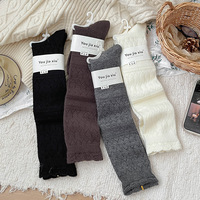 Chaussettes mi-mollet, chaussettes en laine pour femmes automne et hiver, chaussettes longues jusqu'aux cuisses avec bottes, chaussettes épaisses et chaudes, chaussettes en polaire, chaussettes pour bottes