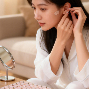 แผ่นแปะจุดฝังเข็มหู ลูกเหล็กแม่เหล็กนวดเพื่อสุขภาพที่บ้าน - Product Image 1