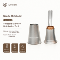 Outil WDT à 8 aiguilles de 0,4 mm pour expresso, distributeur de café en aluminium avec support pour une extraction uniforme, accessoires pour barista
