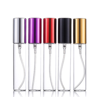 FRH 5ml-15ml Flacons de parfum cylindriques personnalisés en verre transparent de luxe, rechargeables, avec pulvérisateur à pompe et diffuseur à bâtonnets estampé or