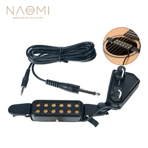 ギター磁気トランスデューサ Suppliers-NAOMI12ホールアコースティックギターサウンドホールピックアップ磁気トランスデューサーW/トーンボリュームコントローラーオーディオケーブルギターピックアップ