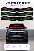 Pantalla LED Flexible RGB Color Devil Eye, Paquete de Dos Piezas, Texto Desplazable DIY, Patrón para Ventana de Coche, Adhesivo LED Programable para Ventana de Coche
